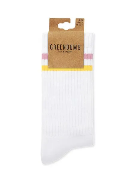 GreenBomb GREENBOMB Tennis-Socken Yell Pin Stripes White – Produktbild 2 von 2