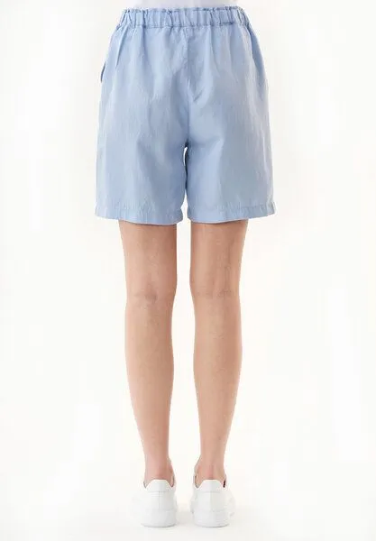 ORGANICATION ORGANICATION Shorts aus TENCEL Lyocell und Leinen, Blau(blue indigo), – Produktbild 4 von 4