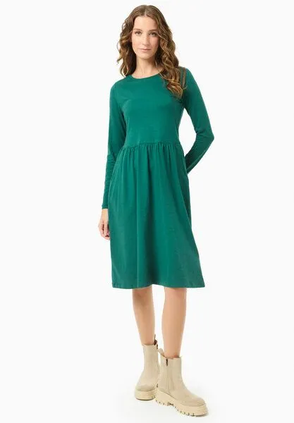 ORGANICATION ORGANICATION Langarm-Jerseykleid aus Bio-Baumwolle, Deep emerald, – Produktbild 1 von 4