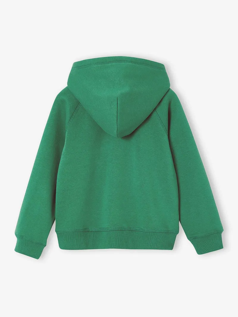 Vertbaudet Kapuzensweatjacke mit NY-Print Kinder BASIC, Grün, – Produktbild 2 von 3