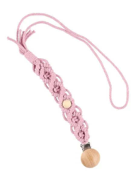 Manufactura Manufactura Makramee Schnullerkette, Dusty pink, – Produktbild 1 von 1