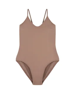 MATONA MATONA Damen vegan Badeanzug V-Ausschnitt Taupe – Produktbild 1 von 1