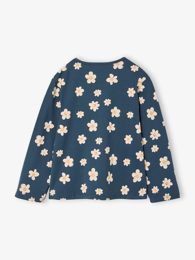Vertbaudet Bedrucktes Mädchen Langarmshirt, Marine, – Produktbild 2 von 3