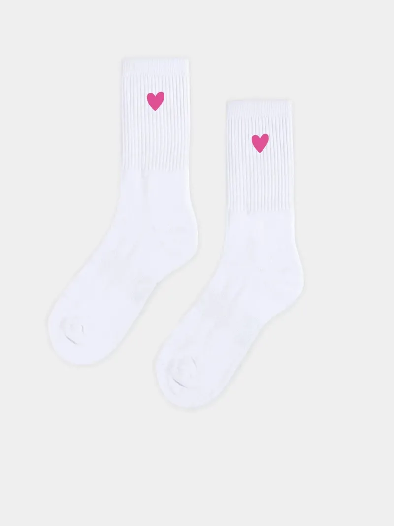 erlich textil erlich textil Andi Tennis Socken 3er Pack aus Bio-Baumwolle, Weiß/pink, – Produktbild 1 von 7