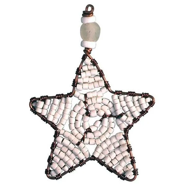 Global Mamas Global Mamas Upcycling Christbaumschmuck - Weihnachtsstern - S/L - Rainbow/Weiß/Rot - Weihnachten - Geschenkdeko - Weihnachtsdeko, Weiß, – Produktbild 1 von 3