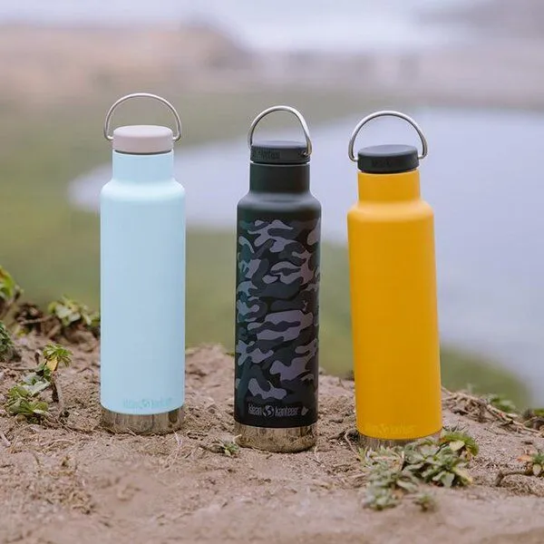 Klean Kanteen Klean Kanteen Classic 592ml vakuum isoliert Loop Cap, Schwarz camouflage, – Produktbild 3 von 4
