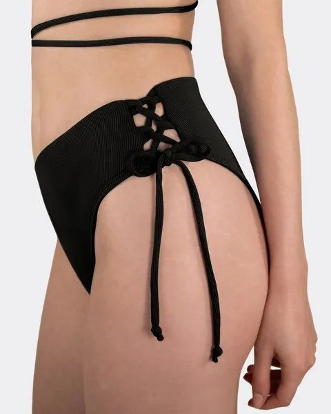 MYLILY MYLILY Perioden Bikini Hose Crinkle mit gekreuzter Schnürung – Produktbild 3 von 3