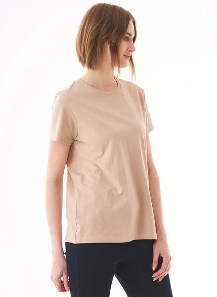 ORGANICATION ORGANICATION Damen Basic T-Shirt aus Bio-Baumwolle, Natur(beige), – Produktbild 3 von 4