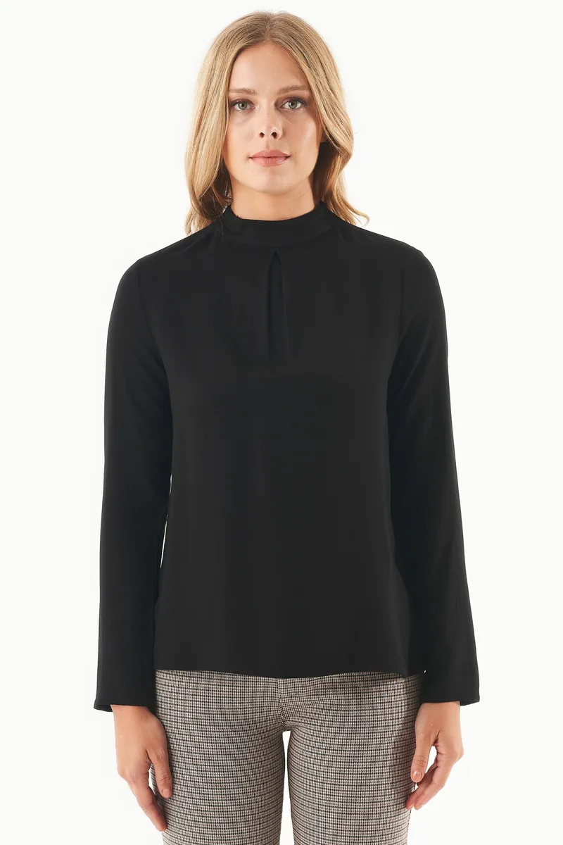ORGANICATION ORGANICATION Damen vegan Bluse Ecovero Schwarz, Schwarz, – Produktbild 3 von 6