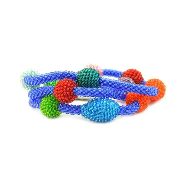 Sakiba Sakiba Kette lang/Dreifacharmband Morse ”Liebe”, Blau-bunt, – Produktbild 3 von 4