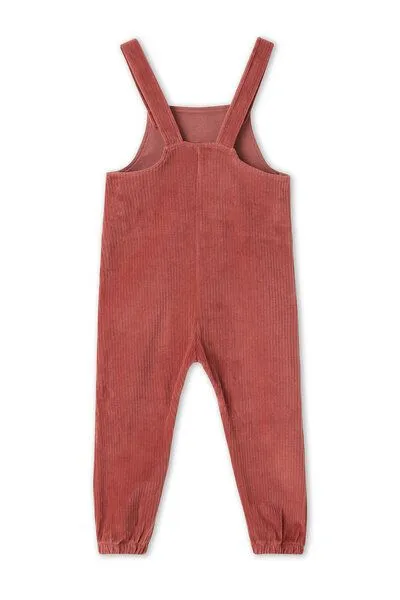Leela Cotton Leela Cotton Kinder Latzhose aus 100% kbA-Baumwolle - Cordstoff Overall 2444, Dunkel mauve, – Produktbild 3 von 3