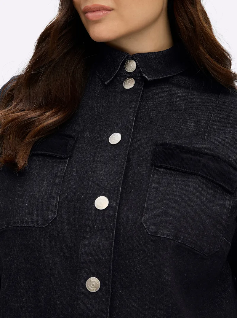 sheego Jeansbluse dark blue, Dark blue, – Produktbild 2 von 2