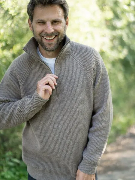 FUXBAU FUXBAU Männer Merino Troyer, Braunmeliert, – Produktbild 4 von 4