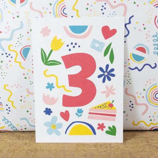 Bow & Hummingbird Bow & Hummingbird Postkarte Three/Drei – Produktbild 1 von 3