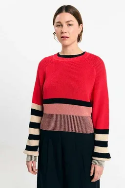 Suite 13 Lab Suite 13 Lab Nelas Baumwoll-Pulli mit asymmetrischen Streifen – Produktbild 1 von 1