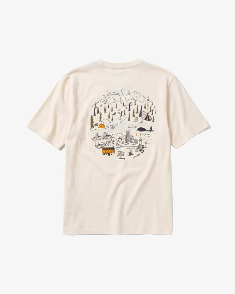 KnowledgeCotton Apparel KnowledgeCotton Apparel Herren vegan T-Shirt Mit Aufdruck Auf Der Rückseite Egret Weiß, Weiß, – Produktbild 3 von 4