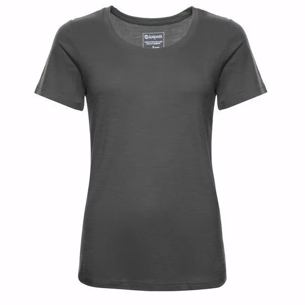 Kaipara - Merino Sportswear Kaipara - Merino Sportswear Merino Kurzarm Unterhemd Damen Regularfit 150 weiter Rundhals, Anthrazit, – Produktbild 1 von 2