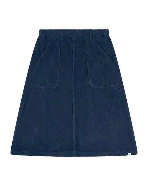 MATONA Matona Ausgestellter Midi-Rock für Frauen aus 100% Baumwollcord / Flared Corduroy Skirt, Anchor blue, – Produktbild 2 von 2