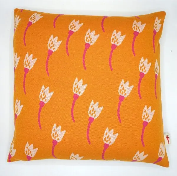 HipHip-Hurra HipHip-Hurra Jaquard-Strick-Kissen mit/ohne Inlet, verschiedene Füllmaterialien und Größen, Orange (tulpen), – Produktbild 2 von 2