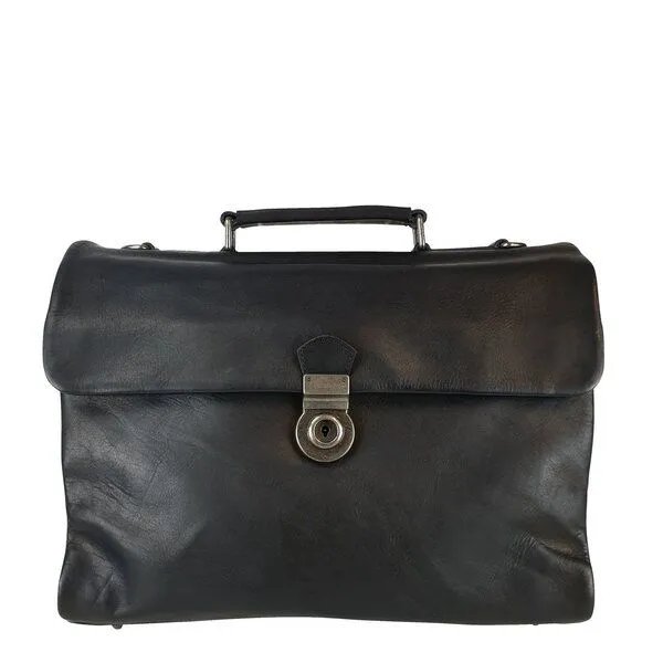 manbefair manbefair Businesstasche Odin Leder, Schwarz, – Produktbild 2 von 4