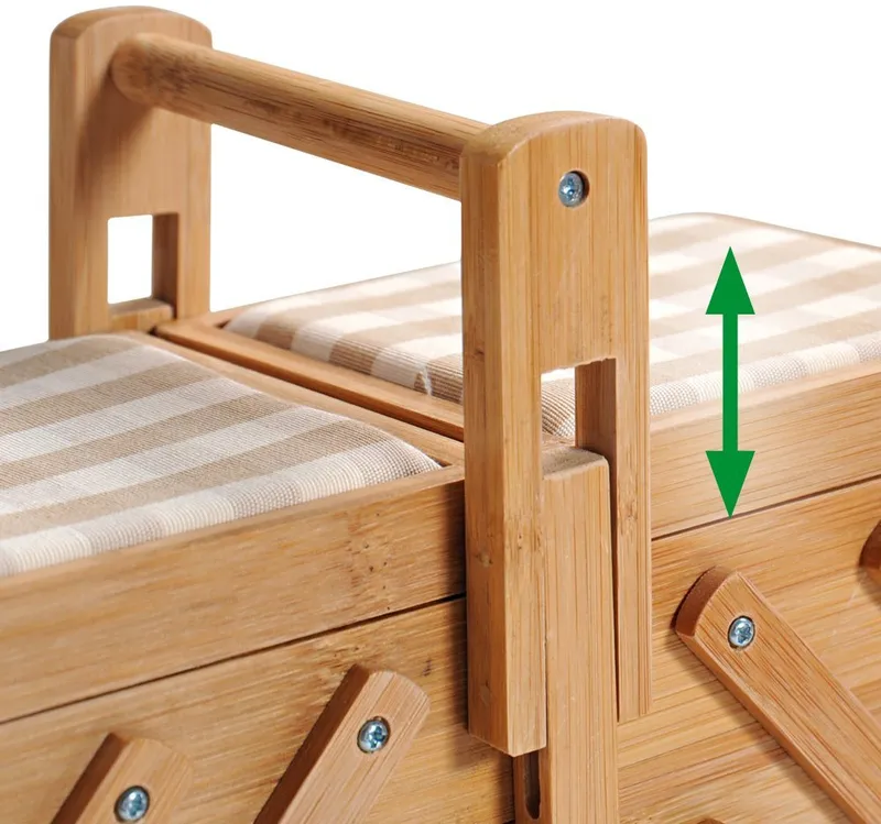 Kesper Kesper Nähkästchen mit 6 Fächern und 2 Nadelkissen (1 St), FSC®-zertifizierter Bambus, Braun, – Produktbild 5 von 5