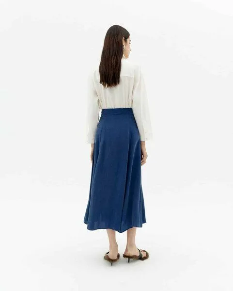 thinking mu thinking mu Tora Skirt - Damen Rock aus Cupro, Cobalt (blau), – Produktbild 4 von 4