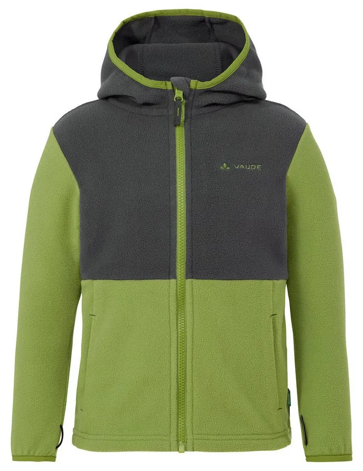 Vaude Vaude Kapuzenfleecejacke Kids Pulex Hooded Jacket II mit Kapuze, atmungsaktives Material, mit Eingrifftaschen, Grün, – Produktbild 1 von 3