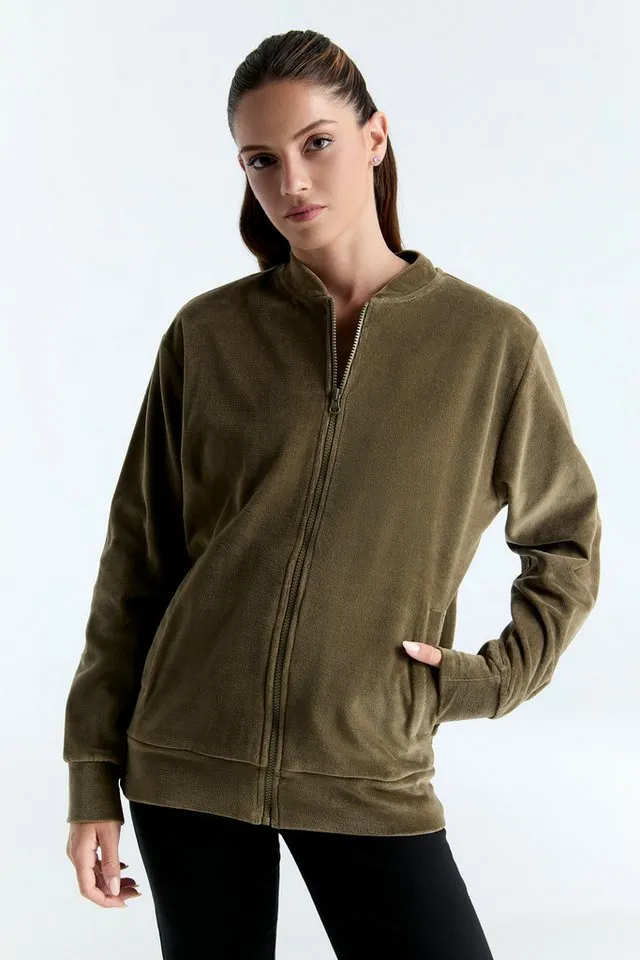 Leela Cotton Leela Cotton Sweatjacke Unisex Jacke, Grün, – Produktbild 3 von 5