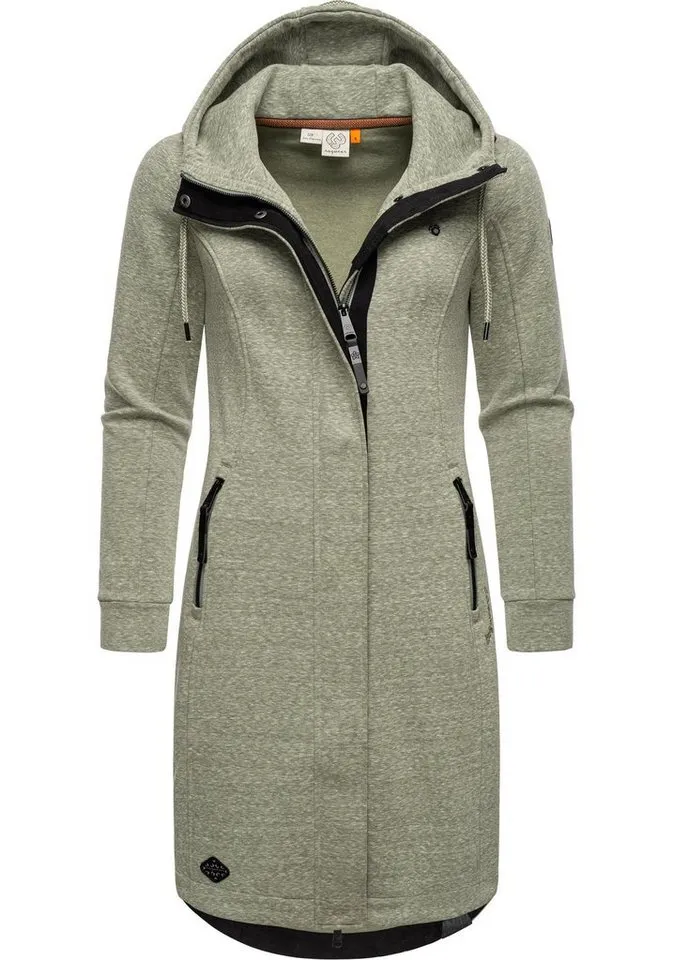 ragwear ragwear Kurzmantel Letti Long Übergangsjacke aus Fleece mit Kapuze, Grün, – Produktbild 1 von 3