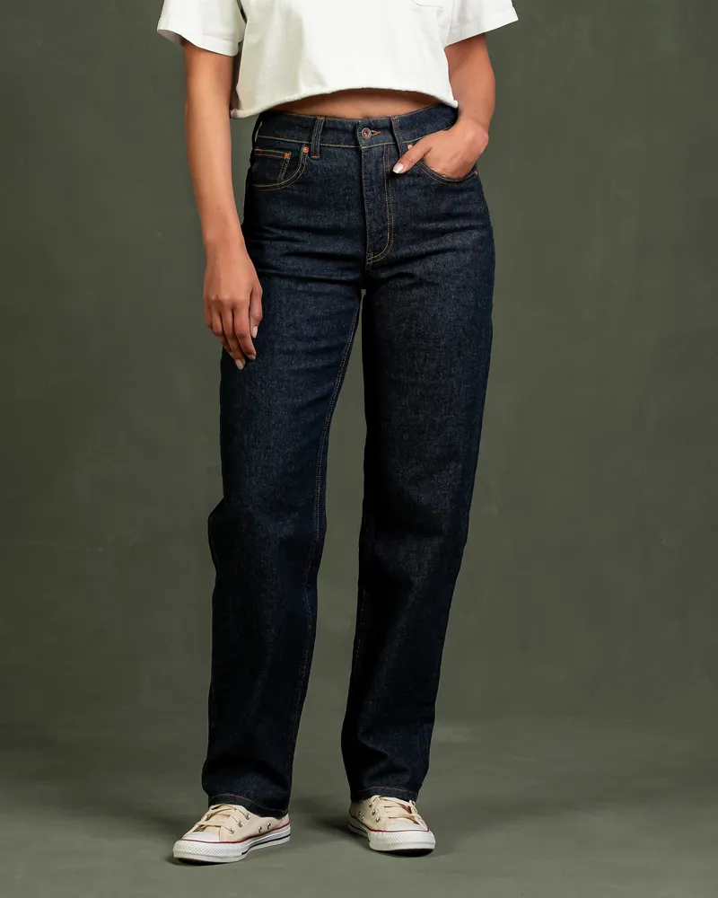 Kuyichi Kuyichi Damen vegan Jeans Lola Mom Rinse, Blau, – Produktbild 1 von 2