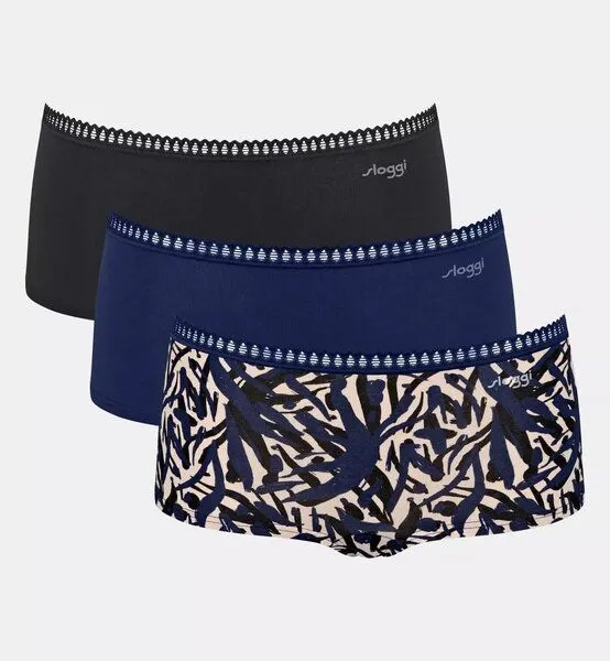 Sloggi Sloggi 3er Pack Shorts GO Crush Bio-Baumwolle, Blue - dark combination, – Produktbild 1 von 4