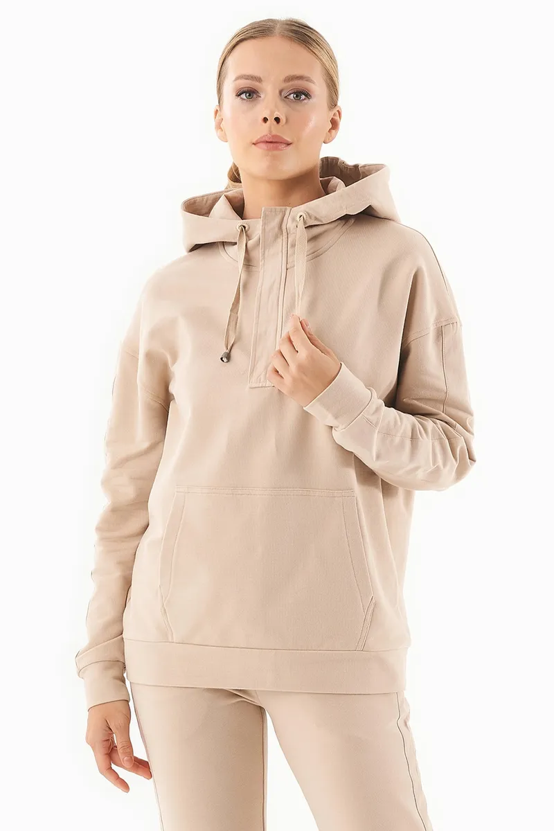 ORGANICATION ORGANICATION Damen vegan Sweat Hoodie Bio-Baumwolle Beige, Rosa, – Produktbild 2 von 2