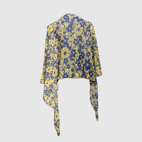 LANARTO slow fashion LANARTO slow fashion Schultertuch Aloha aus 100% Bio-Baumwolle Feinstrick made in germany, Blau, – Produktbild 1 von 4