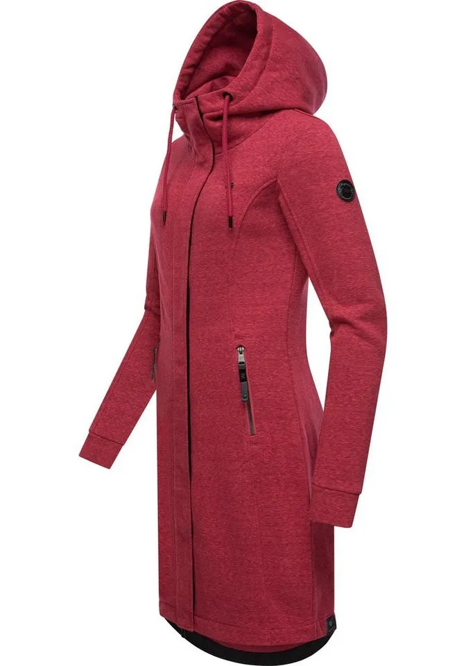 ragwear ragwear Kurzmantel Letti Long Übergangsjacke aus Fleece mit Kapuze, Rot, – Produktbild 2 von 2
