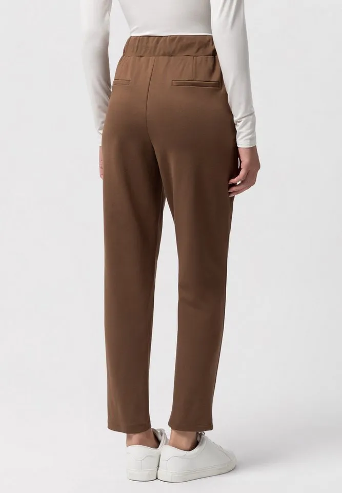 Les Lunes Les Lunes Jogginghose Amyy Eleganter Look, leicht zulaufendes Bein, seitliche Eingrifftaschen, Braun, – Produktbild 4 von 5