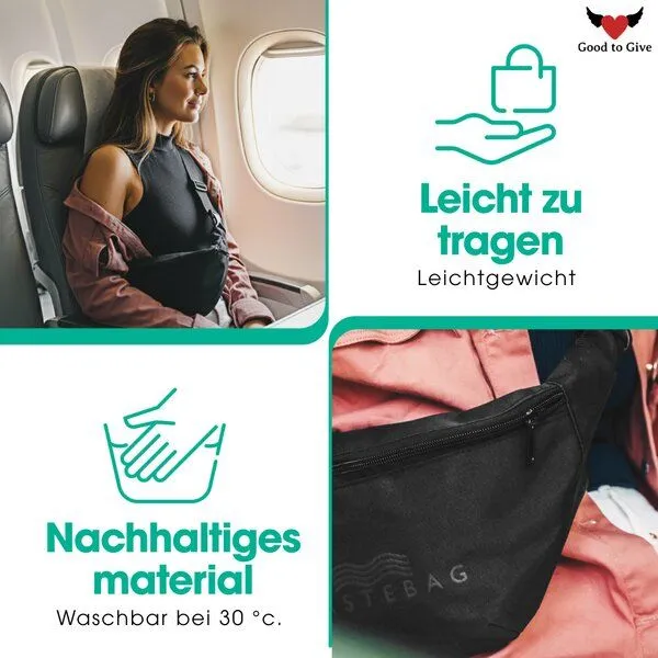 Good To Give Good To Give Bauchtasche Damen & Herren aus recyceltem Plastik | vegane Umhängetasche, Schwarz, – Produktbild 4 von 4