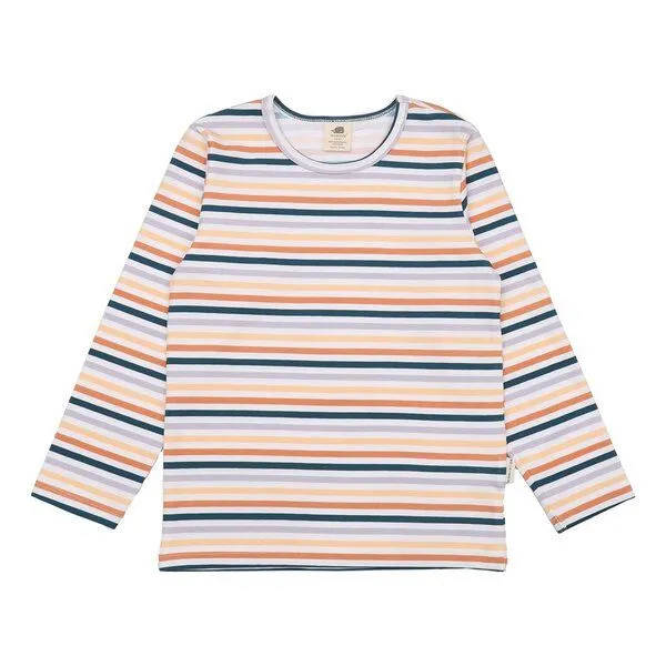 Walkiddy Walkiddy Kinder Langarmshirt GOTS-zertifiziert aus Bio-Baumwolle, Colorful Stripes, weich & hautfreundlich, Blau, – Produktbild 1 von 2