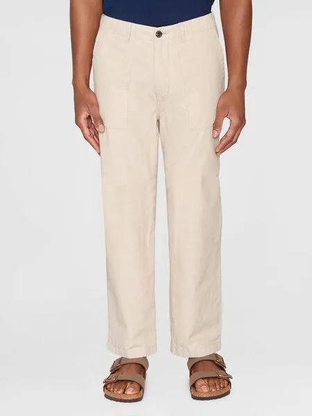 KnowledgeCotton Apparel KnowledgeCotton Apparel Herren Hose "FLINT wide slub yarn pants" von Knowledge Cotton Apparel - VEGAN, Light feather grey (hell grau), – Produktbild 1 von 5
