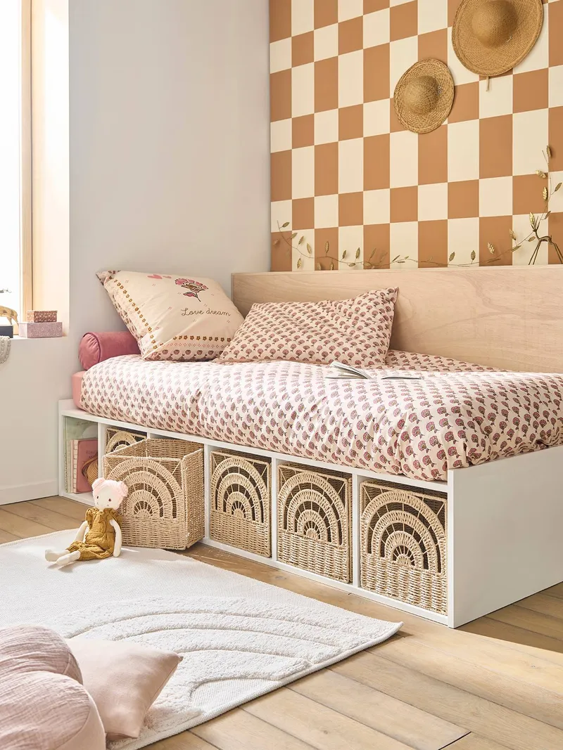 Vertbaudet Kinderbett SQUARE mit 6 Fächer 90x190 cm, Weiß, – Produktbild 1 von 4