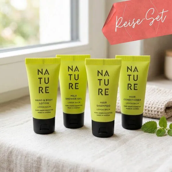 4betterdays 4betterdays Reise-Pflegeset 'Lemon Balm' | 4x 30ml | Körperlotion, Duschgel, Shampoo & Conditioner | tierversuchsfrei & vegan – Produktbild 1 von 3