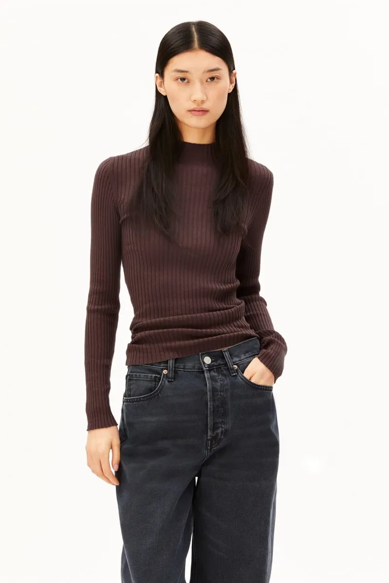ARMEDANGELS ARMEDANGELS Damen vegan Oben Alaania Brown, Braun, – Produktbild 2 von 2