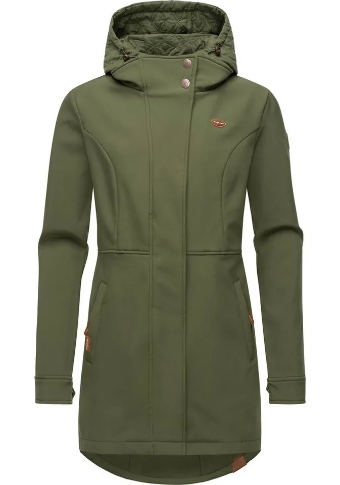 ragwear ragwear Softshellmantel Ybela sportliche, gefütterte Outdoorjacke mit Kapuze, Grün, – Produktbild 2 von 3