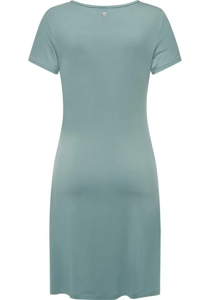 ragwear ragwear Shirtkleid Knotta Kurzarm Sommerkleid mit seitlichem Bindeband, Blau, – Produktbild 1 von 2