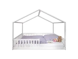 tiSsi® Hausbett Enno, Buche inkl. opt. Dach 140 x 200 cm, weiß – Produktbild 1 von 1