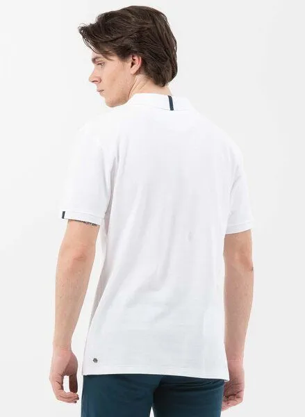 ORGANICATION ORGANICATION Poloshirt aus Bio-Baumwolle mit V-Ausschnitt, White, – Produktbild 3 von 4