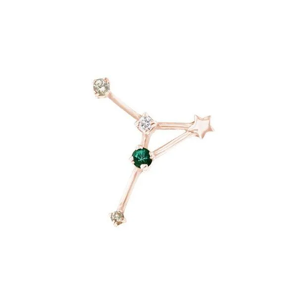 Eppi Eppi Goldener Ohrring mit Sternzeichen Cancer, Rosa, – Produktbild 1 von 3