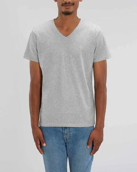 YTWOO YTWOO Männer Bio T-Shirt mit V-Ausschnitt, versch. Farben meliert, Grau meliert, – Produktbild 1 von 4