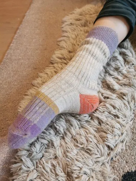 Fräulein Prusselise Fräulein Prusselise Wollfgang Socke beige bunt colourblock – Produktbild 4 von 4