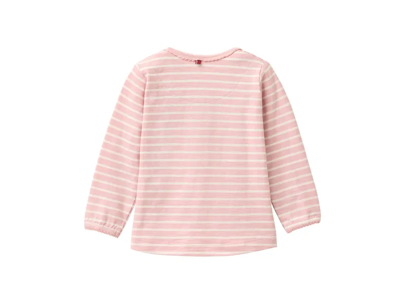 People Wear Organic People Wear Organic Langarm-Shirt blassrosa geringelt 98/104, Rosa, – Produktbild 2 von 2