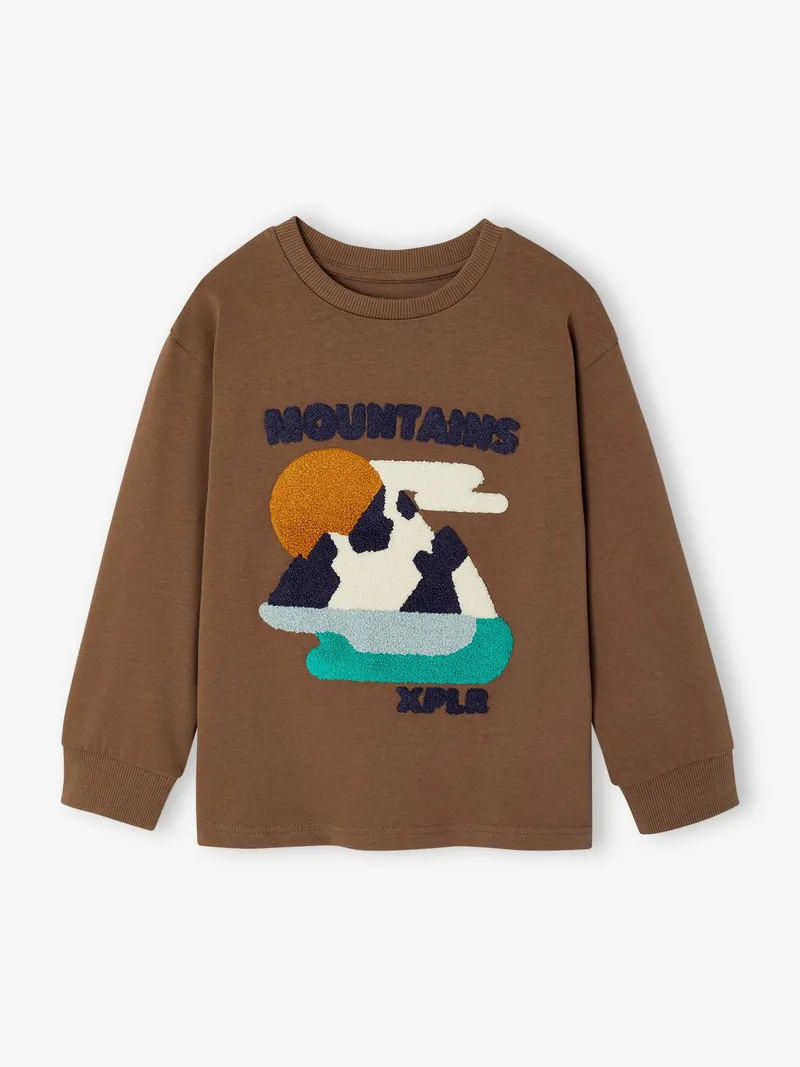 Vertbaudet Shirt mit Bouclé-Print Jungen, Hellbraun, – Produktbild 3 von 4